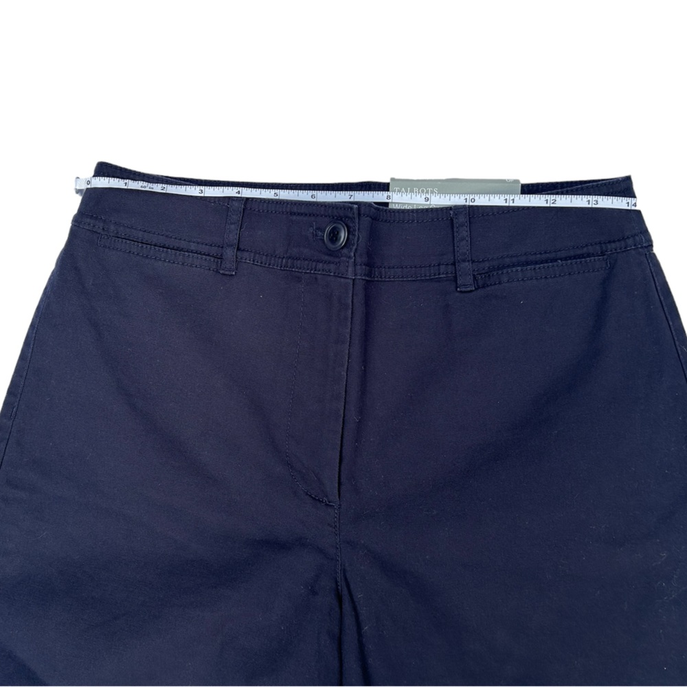 TABLOTS Navy Wide Leg Crop Chino Pants - Picture 2 of 6